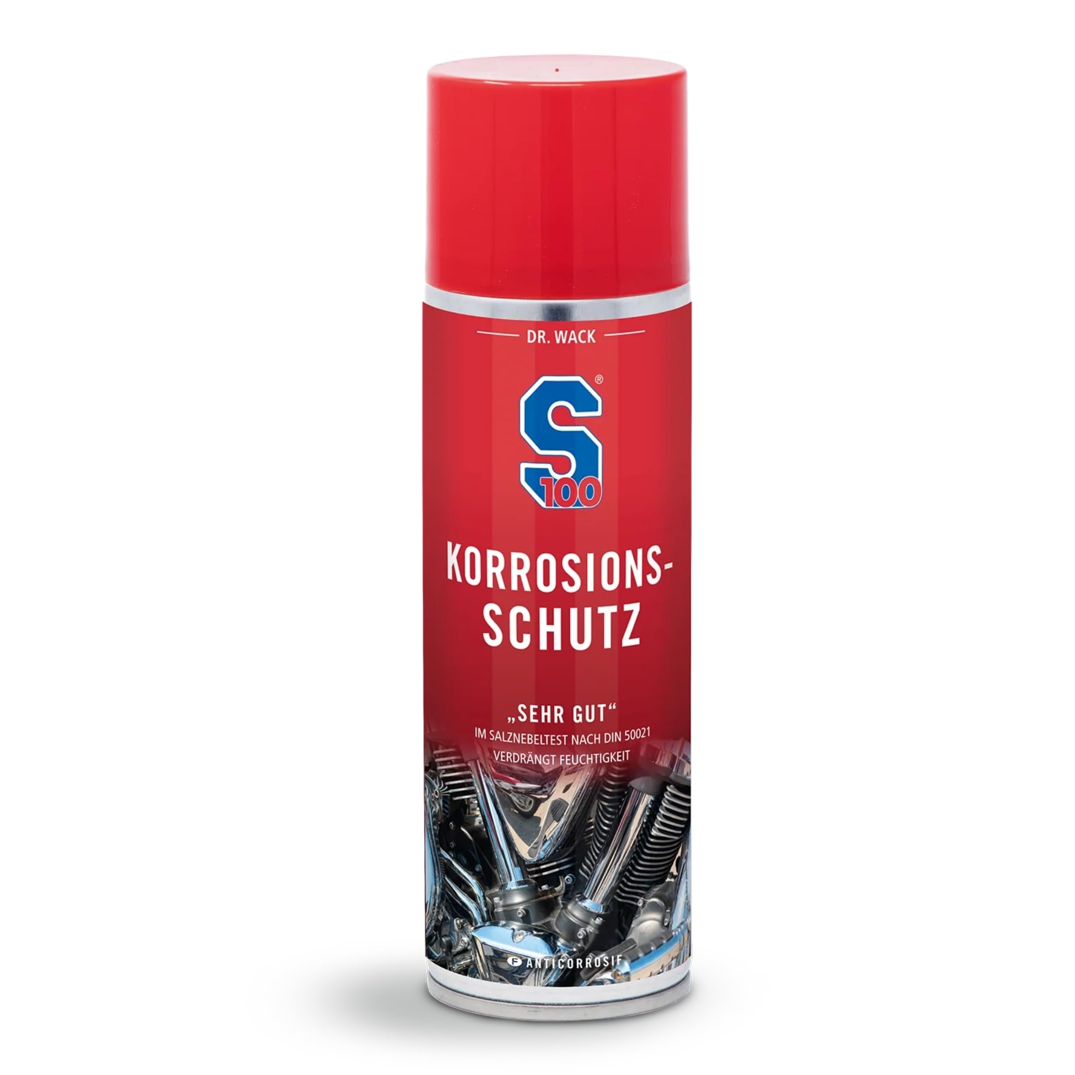 Dr. Wack S100 Korrosions-Schutz für Motorrad 300 ml - Korrosionsschutz Spray gegen Rost & Feuchtigkeit - Motorrad Winterpflege - Gummi-, Lack- & Kunststofffreundlich - Hochwertige Motorradpflege