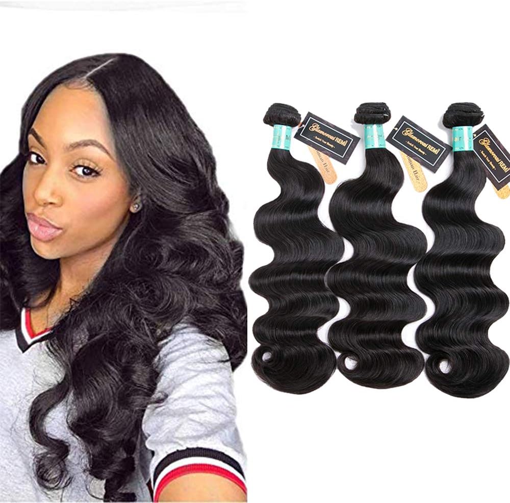 Malaysian Virgin Hair Body Wave Unprocessed Malaysian Body Wave Human Hair Extensions 100g per Pcs （Pack of 3Pcs) (16 16 16inch)
