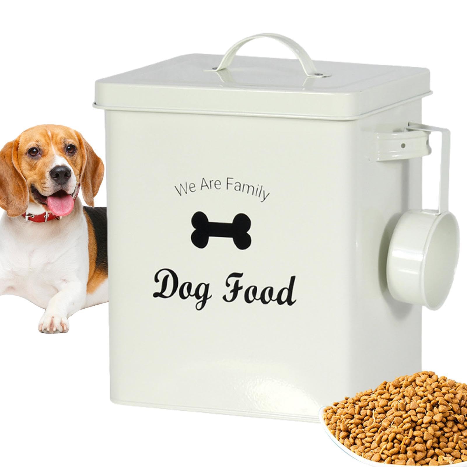 Contenitore ermetico per cibo animali – Serbatoio conservazione mangime | Secchio metallico portatile per cane | Adatto a crocchette, compresse, detersivo – anti-umidità, ampia capacità 3L, maniglia