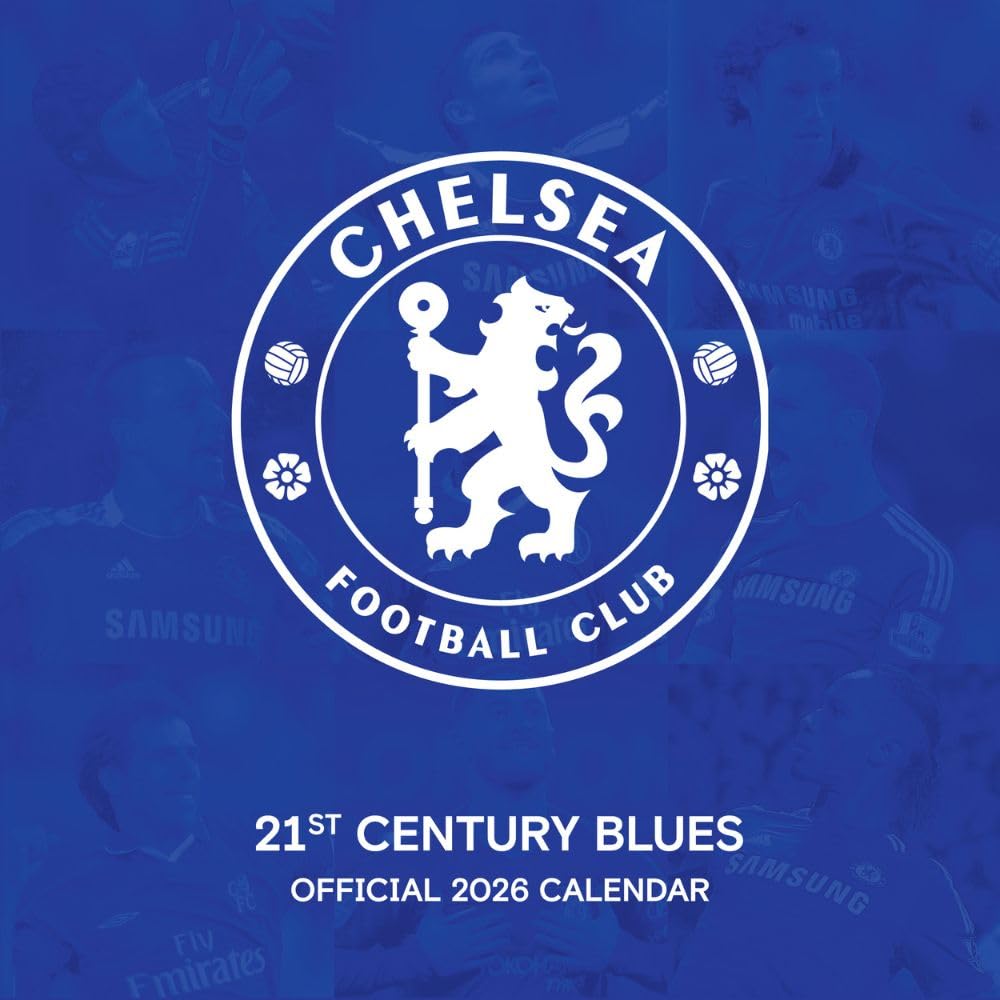 2026 CALENDAR CHELSEA FC LEGENDS MONTH TO VIEW SQUARE WALL CALENDAR OFFICIAL PRODUCT