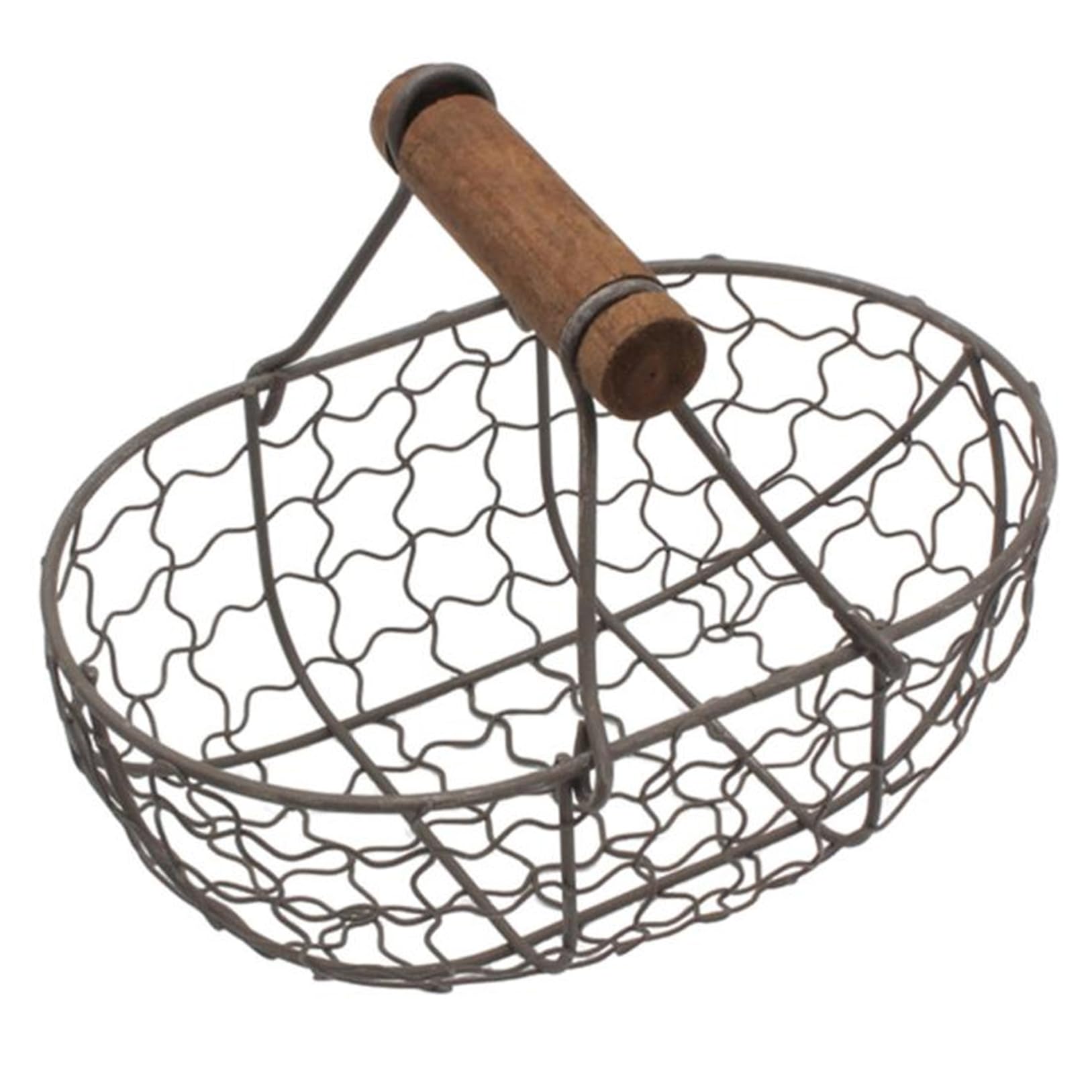 Egg Basket Vintage Small Metal Egg Holder with Handle Black Rustic Kitchen Storage Basket Countertop Organizer for Fresh Eggs, Bread, Fruit, Vegetable Egg Holder Storage Egg Storage For Kitchen