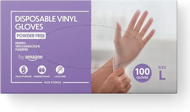 Gants jetables en vinyle sans latex, lot de 100, taille L - Boîte à gants