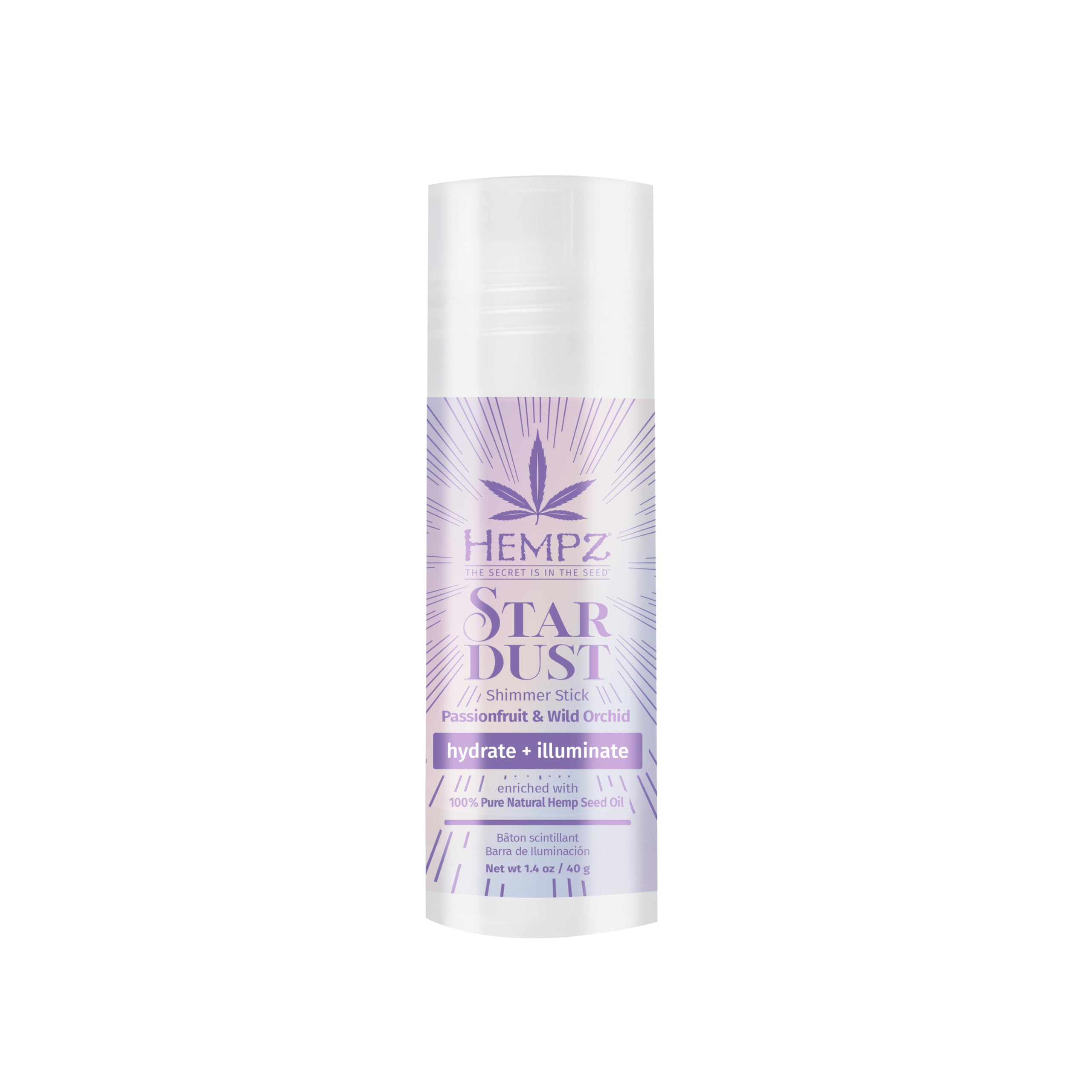 Hempz Star Dust Shimmer Jumbo Stick, Face, Multi-Use, 1.4 oz. | Illuminating Highligher for Body, Moisturizing Glow for All Skin Tones & Types