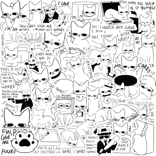 50-Pack Funny Cat Meme Stickers