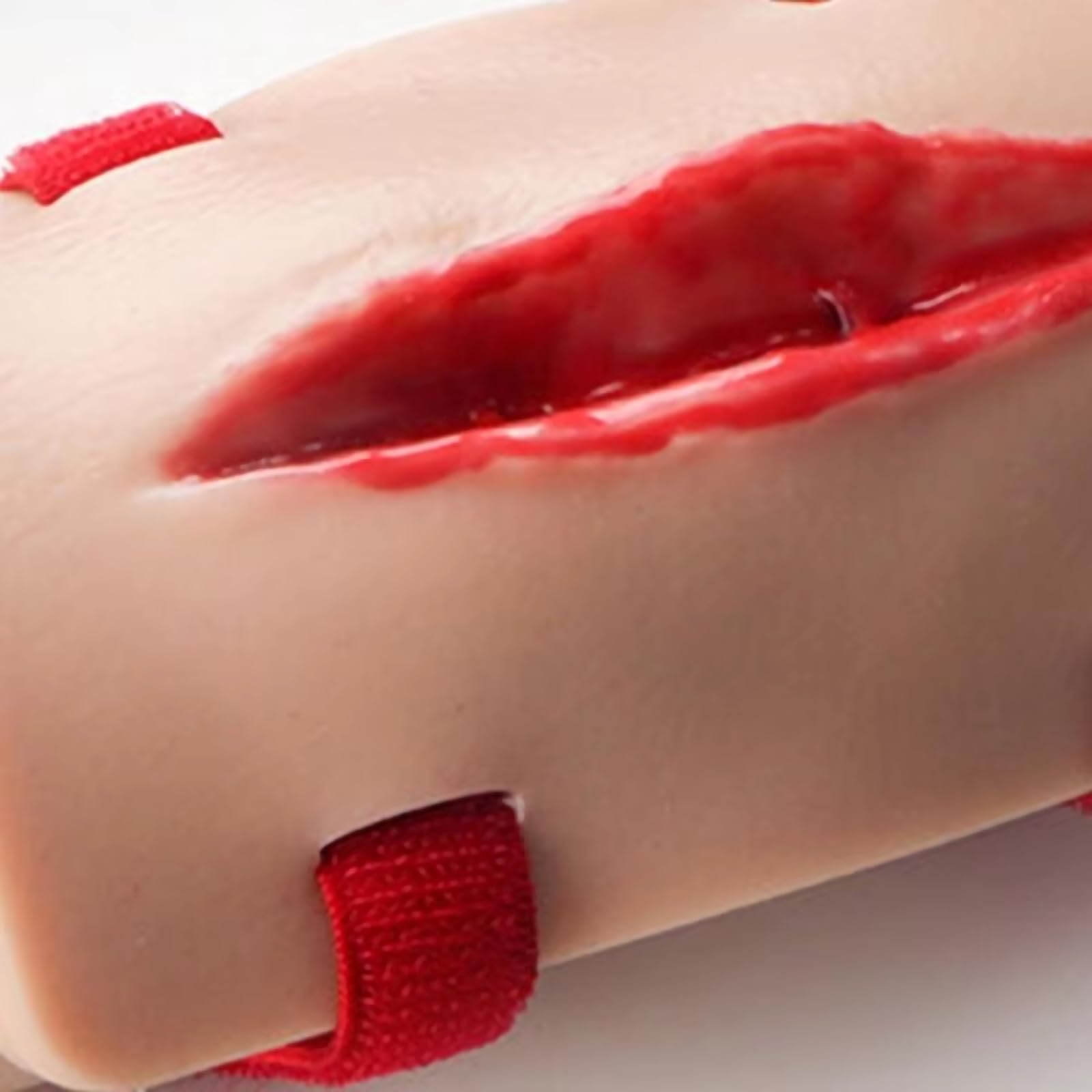Tampone di addestramento per ferite in silicone realistico - Simulatore indossabile riutilizzabile per il controllo delle emorragie, la sutura e la pratica del primo soccorso di emergenza,Flesh
