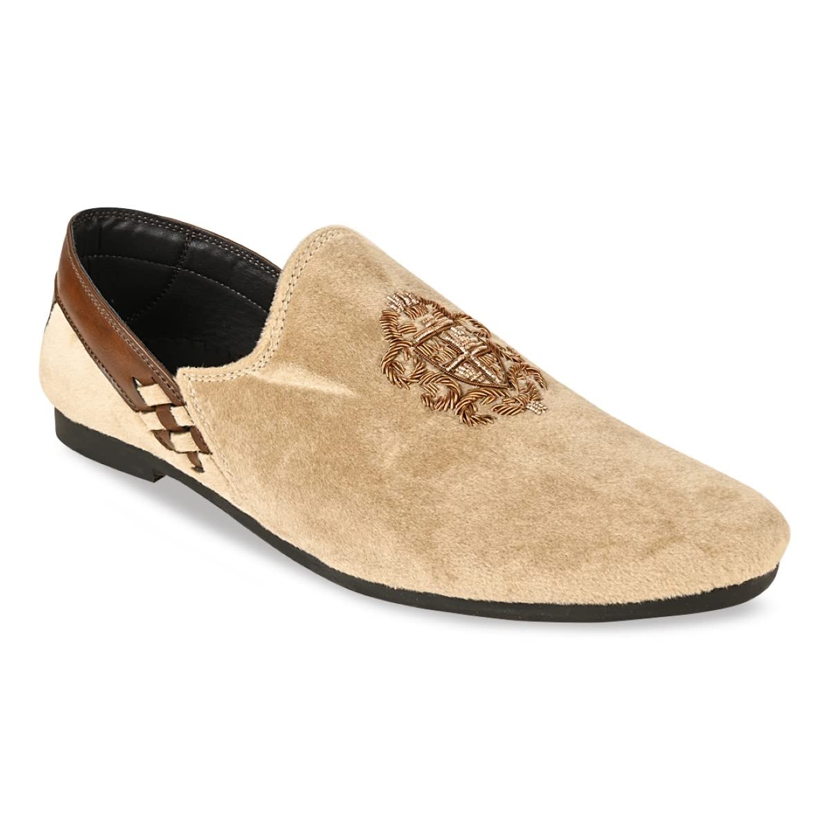regal Men Velvet Embroidered Ethnic Slip Ons-picture-20