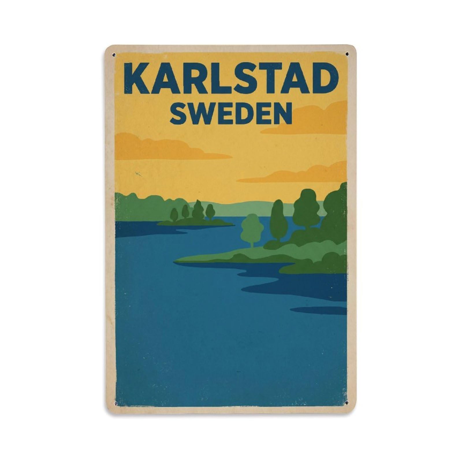 Sweden Karlstad Travel Metal Tin Sign