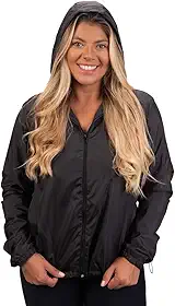 Jaqueta Corta Vento Feminina Liso Com Capuz Sem Estampa Blusa Agasalho Slim