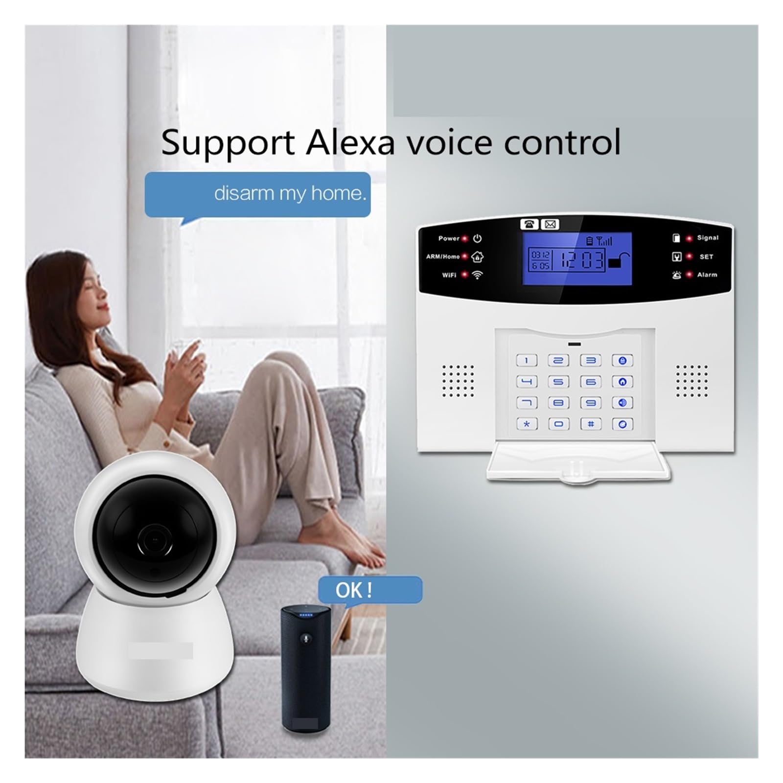Sistemi Allarme Casa APP Wireless Wired Home Security WIFI di allarme Interfono Telecomando Kit sensore sirena autodial(G2B Bundle E)