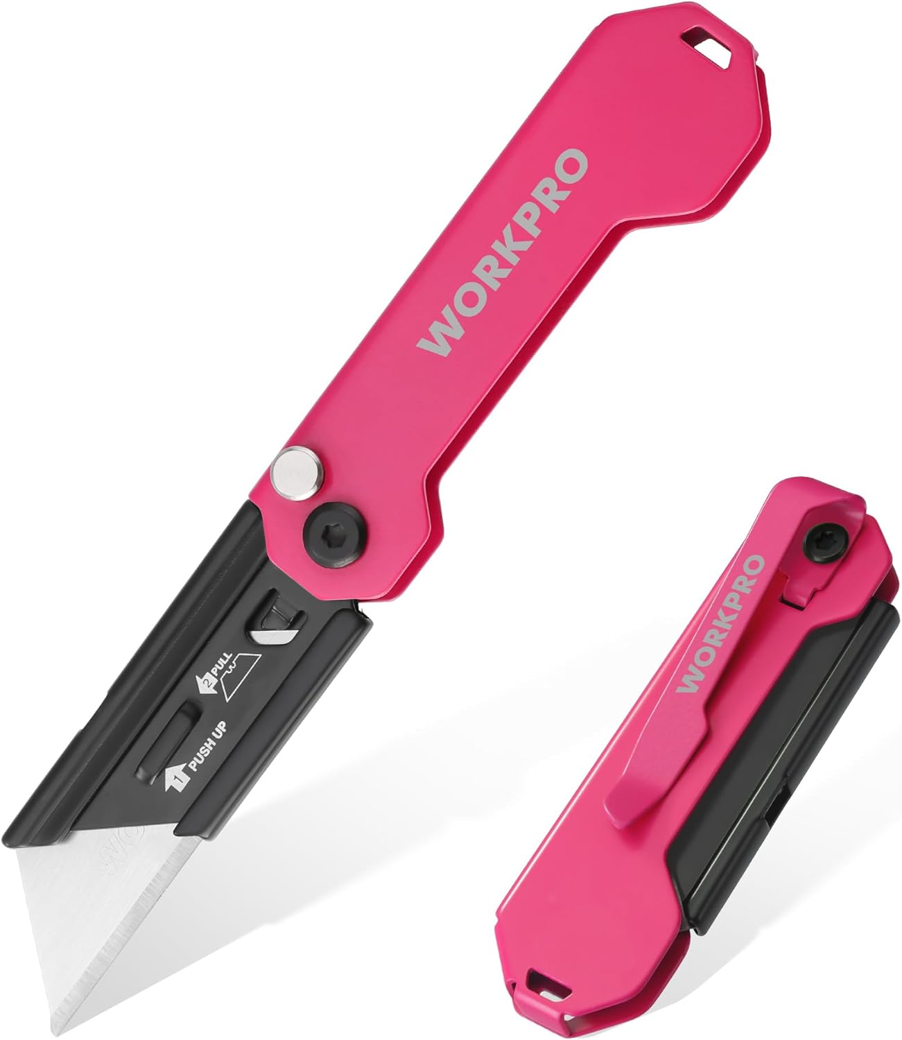 WORKPRO EDC Folding Utility Knife, Mini Box Cutter with Quick Open Axis ...