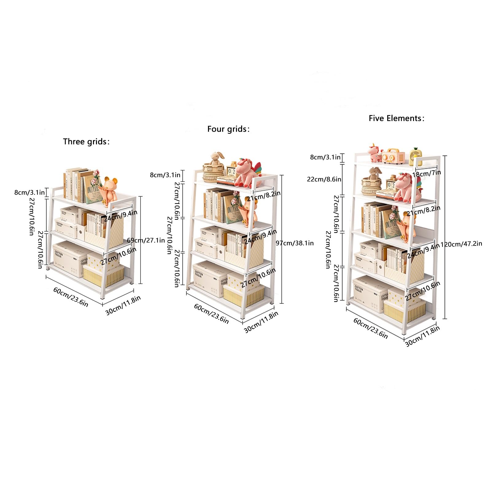 Sscaffale Metallo Garage, Libreria Semplice, Espositiva Per La Casa, Scaffali In Metallo Per Garage Scaffale Portaoggetti In Ferro Battuto, Scaffale A Forma Di Scala(Black,69cm/27.1in)