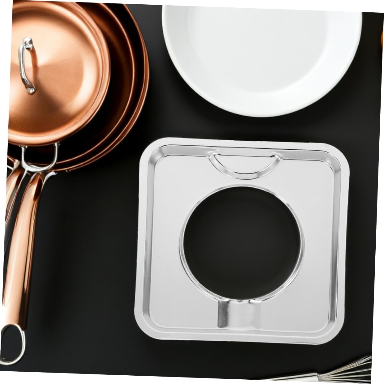 4pcs Removable Square Drip Tray for Gas Stove Burners Spill Catcher to Prevent Oil Splashes and Keep Cooktops Clean Durable and Easy to Clean Kitchen Accessory