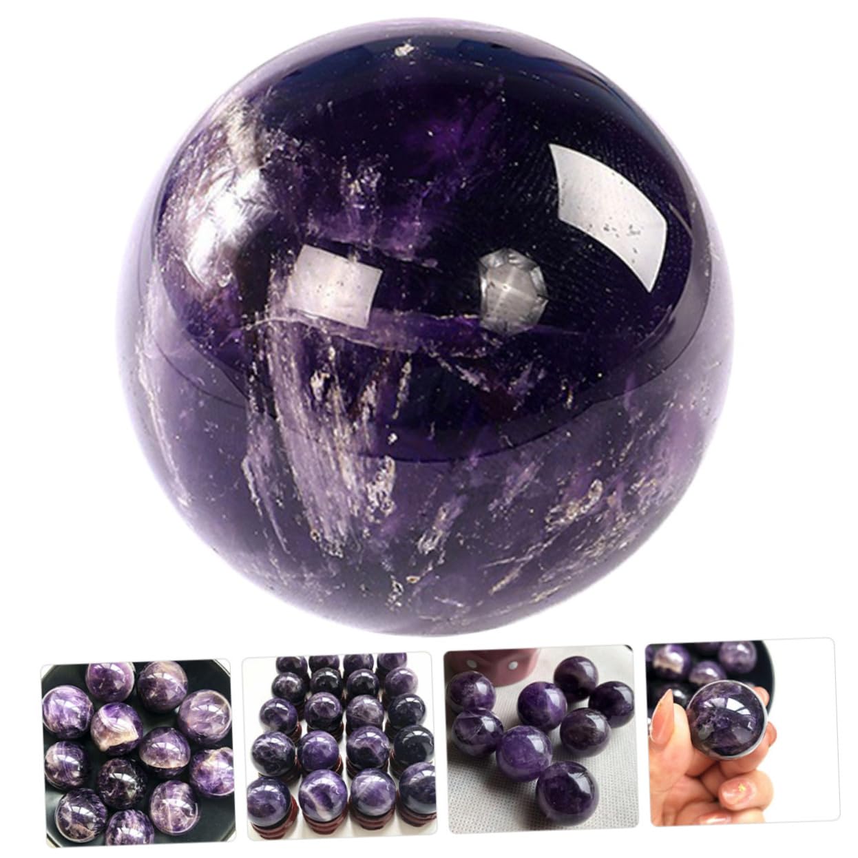 DECHOUS 3pezzi Palla di Cristallo Decorativa per Ufficio e Casa Sfera di Cristallo Naturale Ornamento Leggero e Portatile per Decorazioni Chic e Regali Speciali