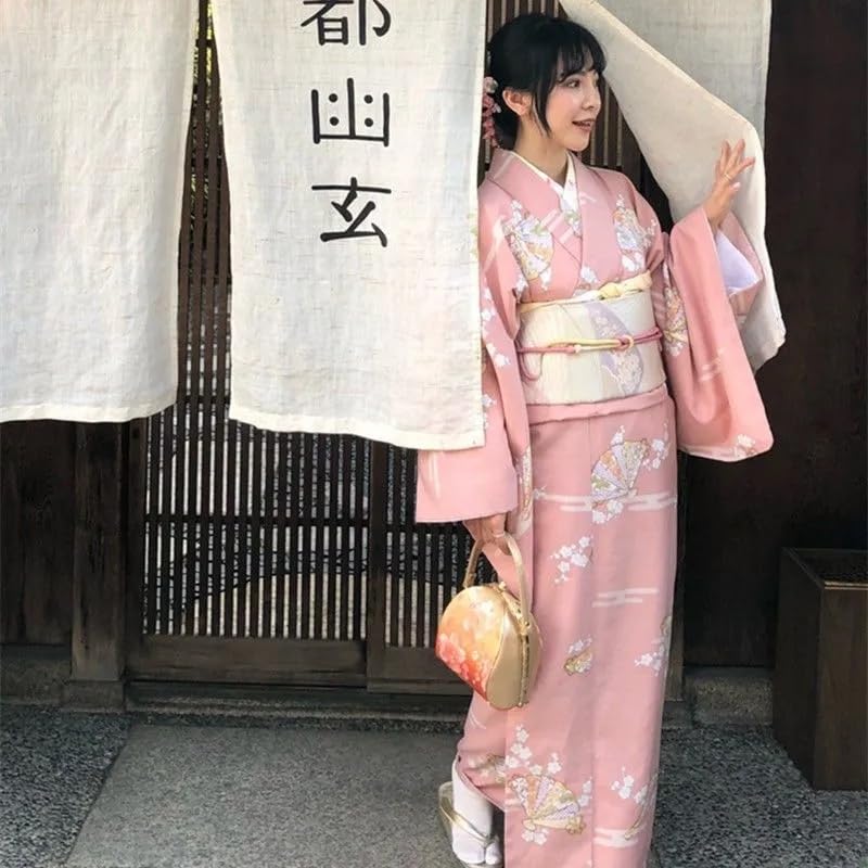 BIVOO Kimono-Bademantel-Kostüm, traditionelle Damen, süßes Kleid, Blüten-Satin-Bademantel-Kimono, japanisches Kimono-Kleid