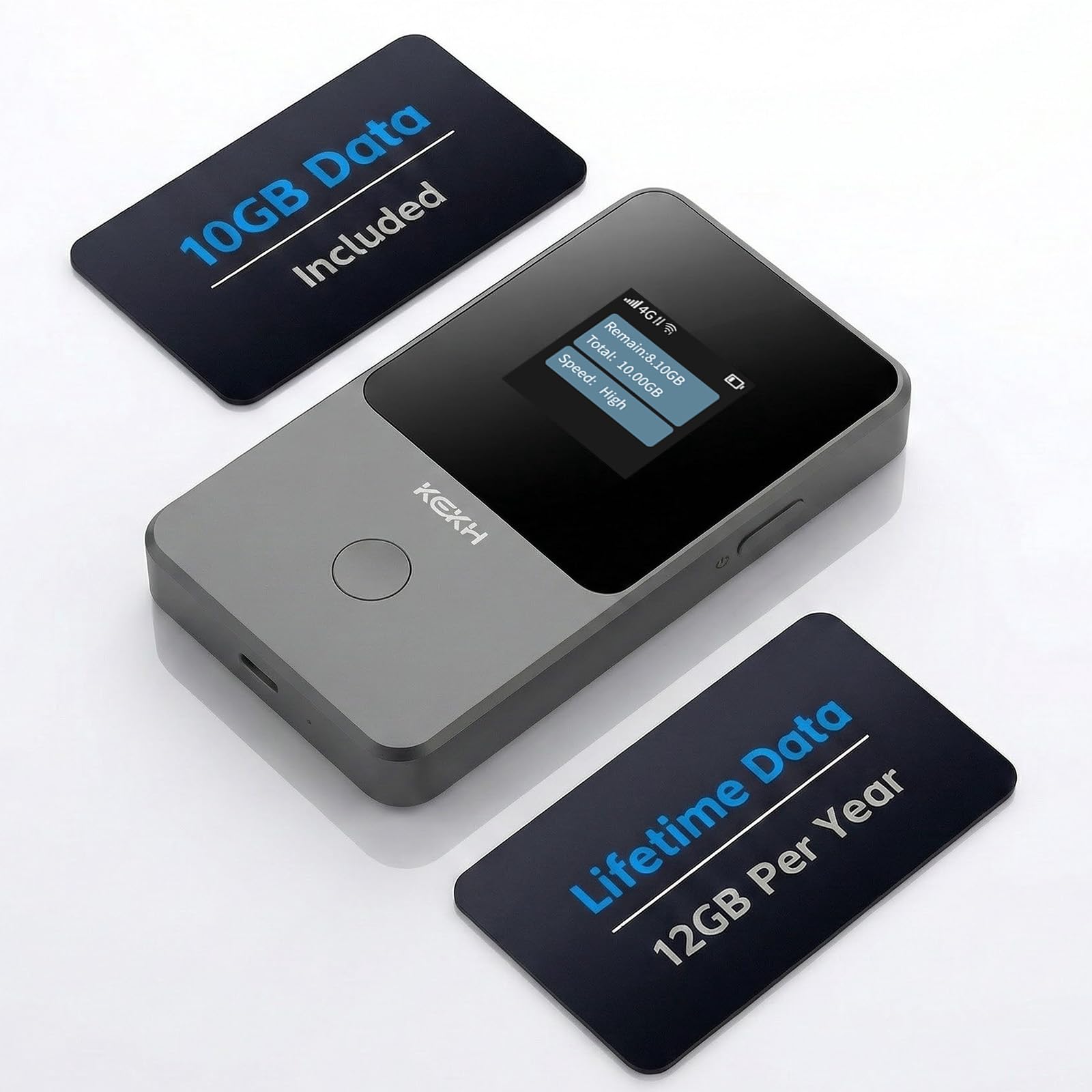 Photo 1 of Global Portable WiFi Hotspot for Travel, No SIM Required, 4G LTE Router Covering 140+ Countries, Pay-As-You-Go,Connect Up to 10 Devices,10GB USA Data Included, Lifttime Free Data (12GB/Year)