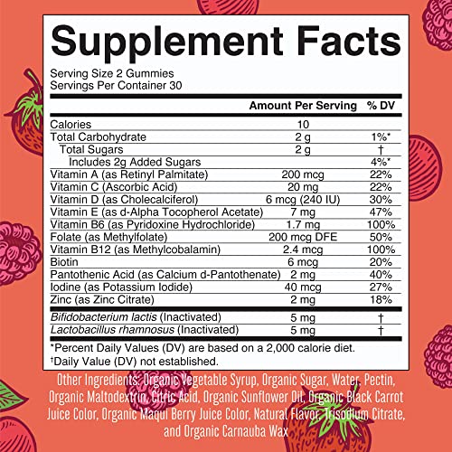 Maryruth Organics Usda Kids Vitamin Gummy + Postbiotics For Ages 4+, Lactobacillus Rhamnosus, Vegan, Non-Gmo, 60 Count, Multivitamin, Pack Of 1 #TOP4