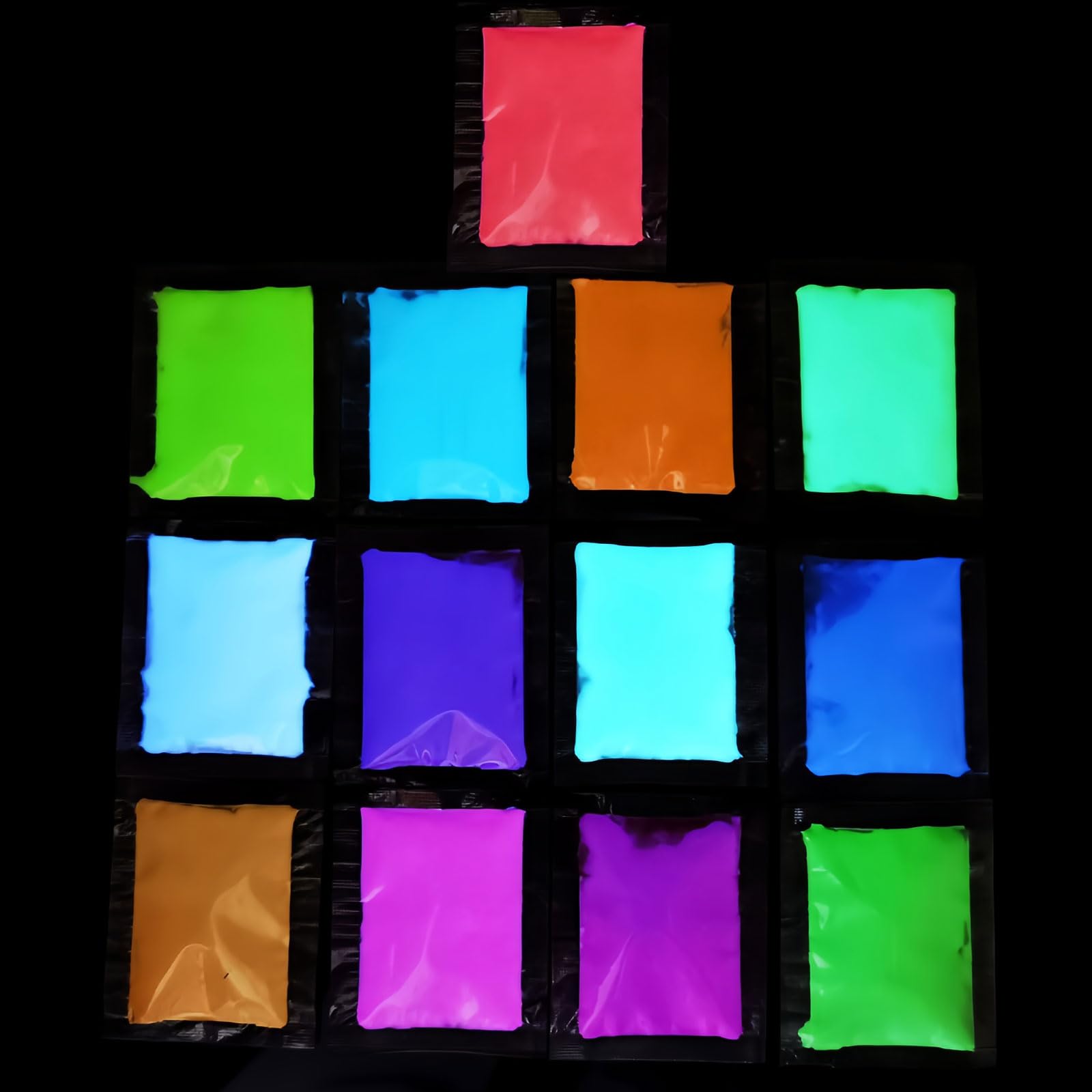 Proszek świecący, 13 kolorów, pigment świetlny, farba UV, szlam, żywica epoksydowa, farba akrylowa, zdobienie paznokci, makijaż