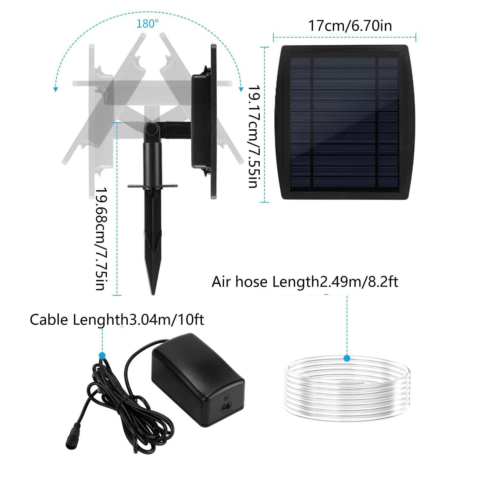 Aérateur de pompe à air pour bassin extérieur, pompe à oxygène solaire avec trois modes, oxygénateur silencieux pour aquarium pour hydroponiques pour la pêche large