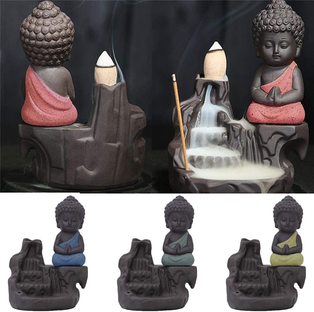 Uchwyt Na Kadzidełko Ozdoby Do Czytelni 4 Sztuk Uchwyt Kadzidła Wieża Z Przepływem Zwrotnym Stożek Porcelana Ceramiczna Budda Mnich Kadzidło Palnik Home Office Herbaciarnia Dekoracja