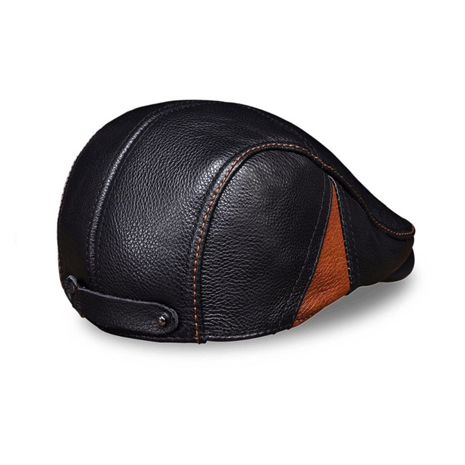 Sp-Ring Uomo Reale Cuoio in Pelle di Mucca Cappuccio Cappello Marca Marca in Vera Pelle Baseball Gatsby Cappelli Newsboy berret Cappelli(Noir,XX-Large)