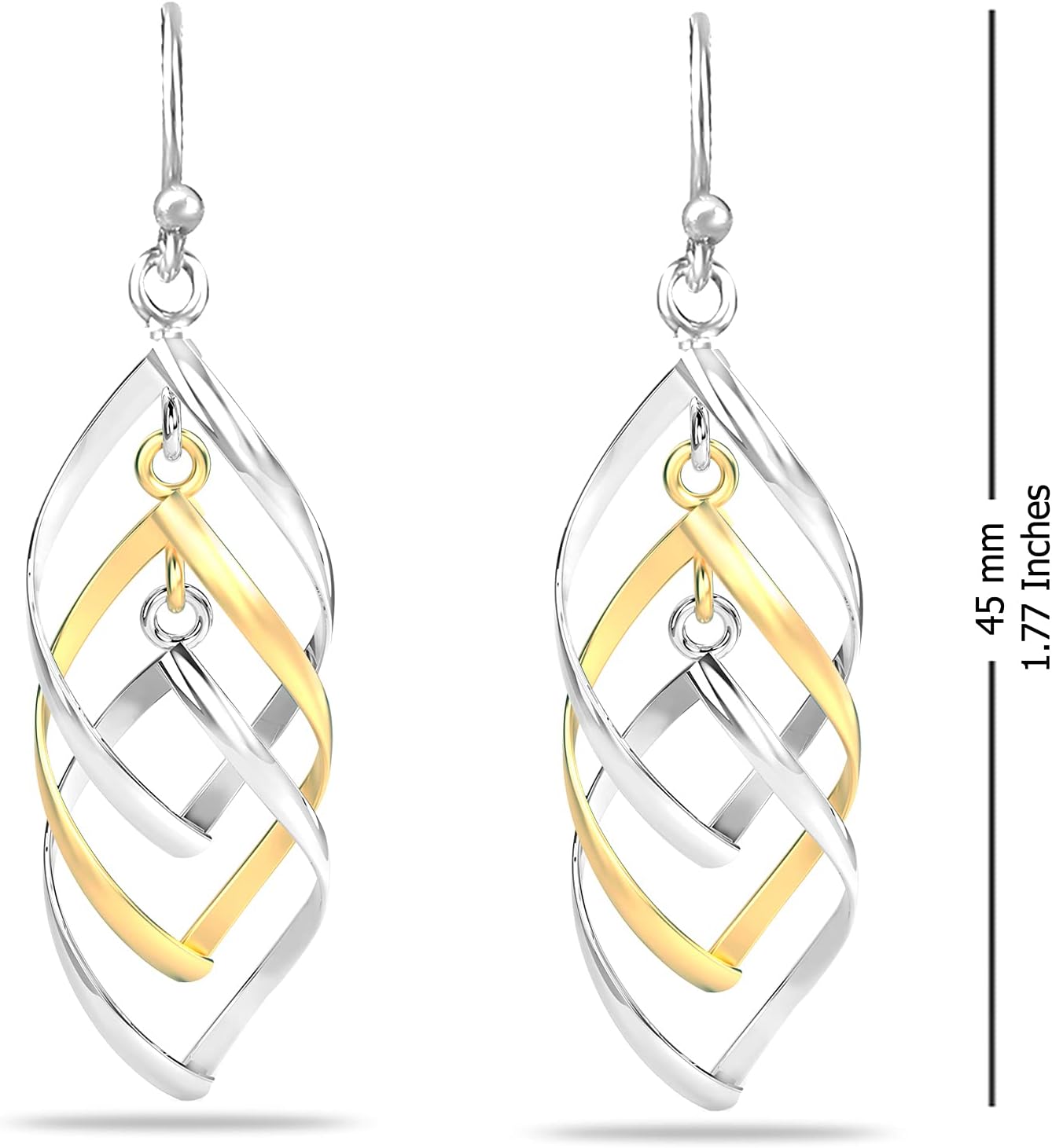 Charmsy 925 Sterling Silver Infinity Knot Twist French Wire Drop Dangle Earrings for Women - Image 4