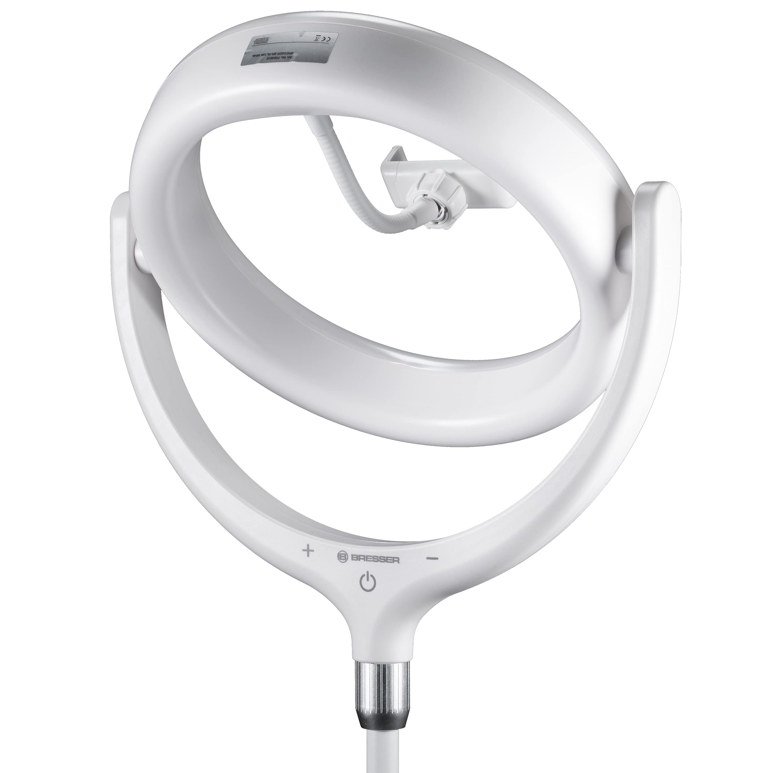 Bresser Ring Light with Tripod, Mobile Phone Holder and Dimmer for Illuminating Videos Portraits and Product Photos, White - Image 2