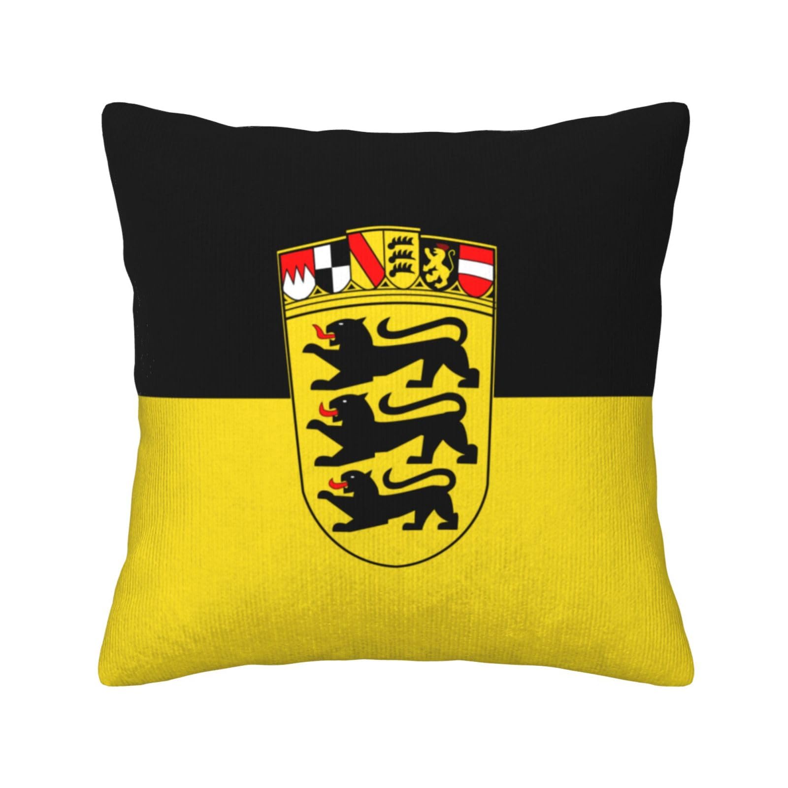 HGIUYDRD Flag of the State of Baden-Württemberg Print Corduroy Throw Pillow with Invisible Zipper Closure for Living Room, Couch and Bed