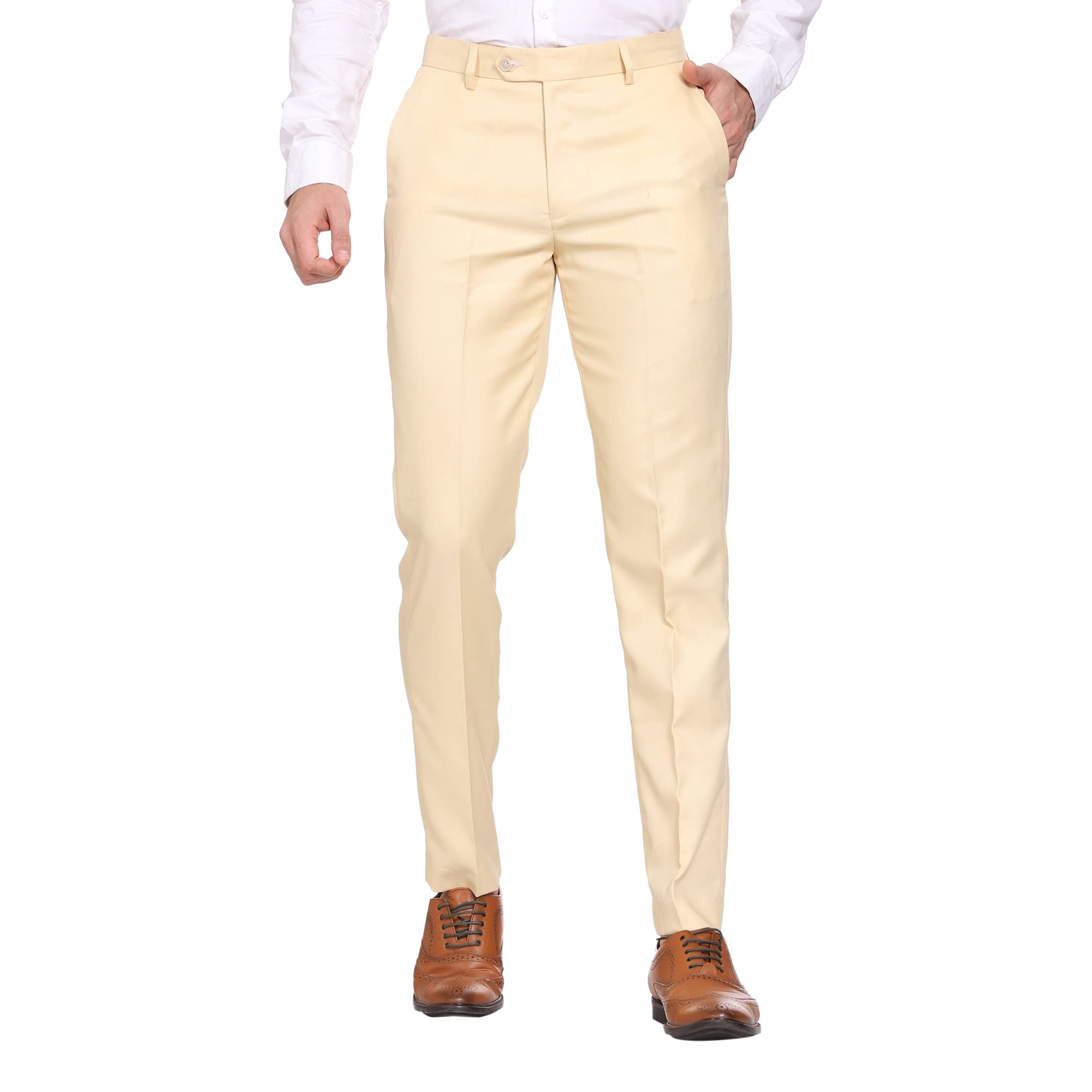 maleno Slim Fit Men Solid Textured Trouser | Cotton Pants for Men | Slim Fit Trousers for Men | Regular Fit Solid Pants for Men-picture-34