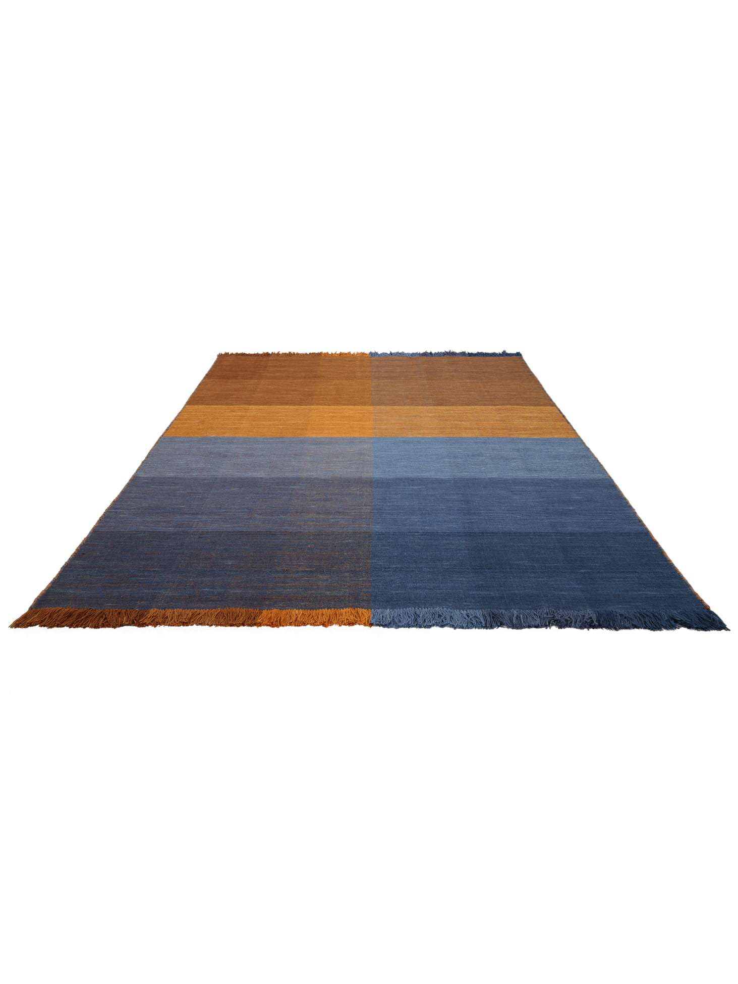 RugVista Aberdeen, Dywan, 200 x 300 cm, Prostokąt, Pokój dzienny, Sypialnia, Czyścić wyłącznie chemicznie, Certyfikat Care & Fair, Pomarańczowy/Niebieski