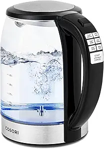 COSORI Electric Kettle Temperature Control with 6 Presets, 60min Keep Warm 1.7L Electric Tea Kettle & Hot Water Boiler, 304 Stainless Steel Filter, Auto-Off & Boil-Dry Protection, BPA Free, Black