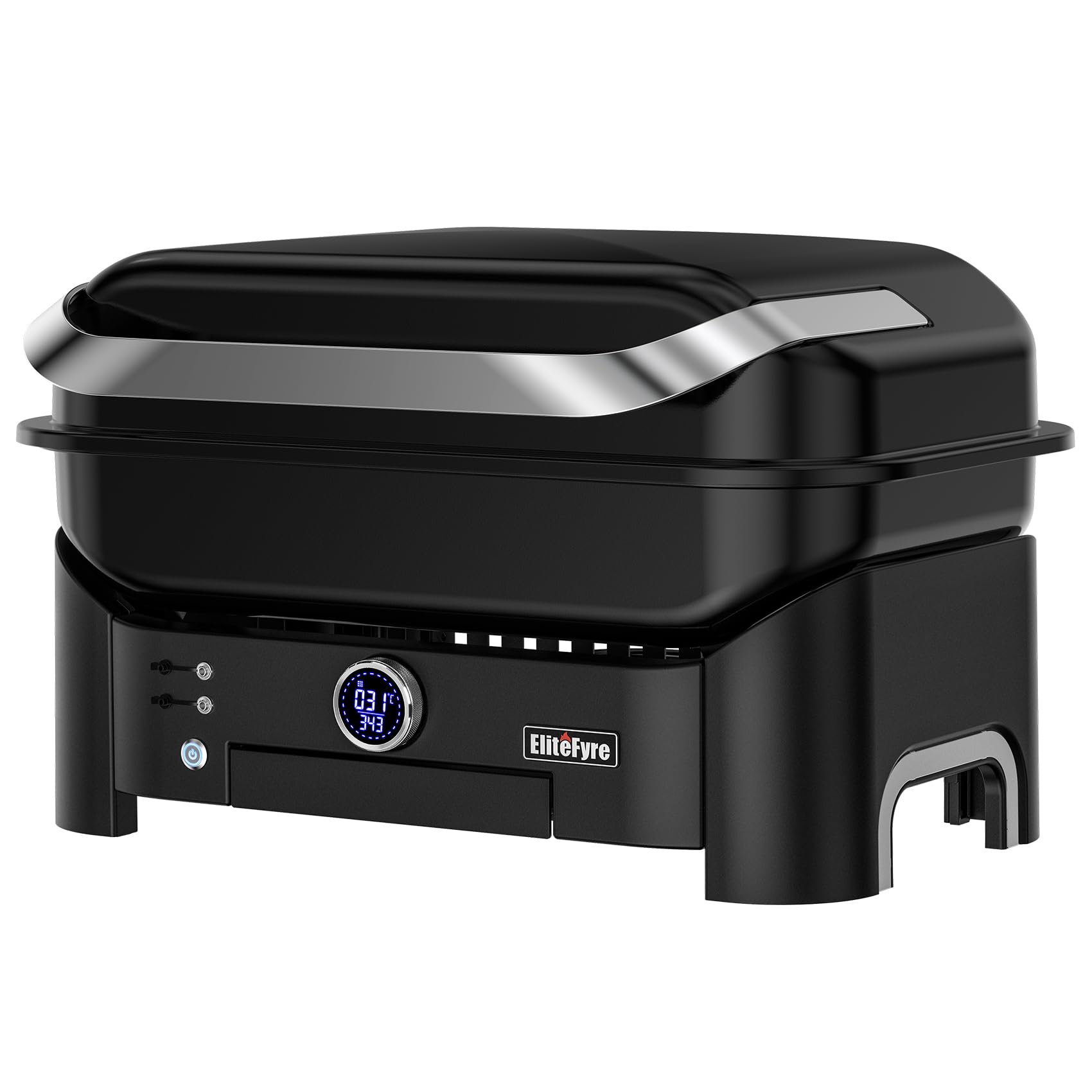 Volteq Smart Elektrogrill, 343°C Profi-Hitze in 20 Min, Tischgrill mit Fleischsonde & LED-Display, 1720 cm² Grillfläche, 6-in-1 Multigrill für Balkon & Terrasse, Emaille-Beschichtung