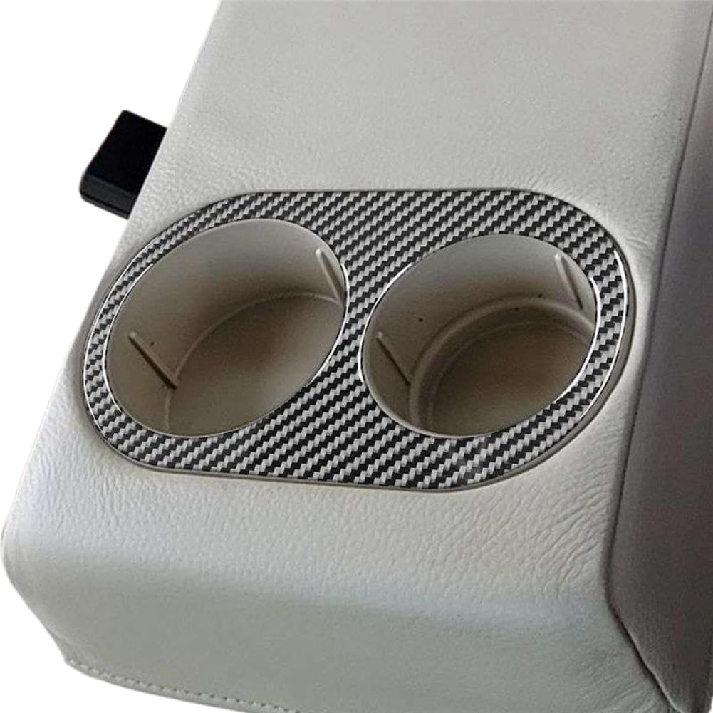 Carbon Fiber Rear Armrest Cup Holder Cover Trim Compatible with XF 2008 2009 2010 2011 2012 2013 2014 2015