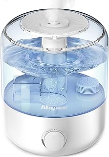Humidifiers for Bedroom, Top Fill 2.5L Large Water Tank, Auto Shut-Off, Super Quiet Cool Mist Humidifiers for Baby, Ultrasonic Air Humidifier with 360° Double Rotating Nozzles, White