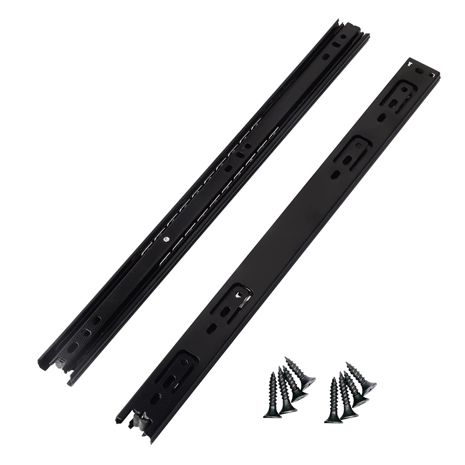 Metal Drawer Slides, Metal Drawer Runners Extension Ball Bearing Slides Side Mount Black 250-500mm(450mm Length)