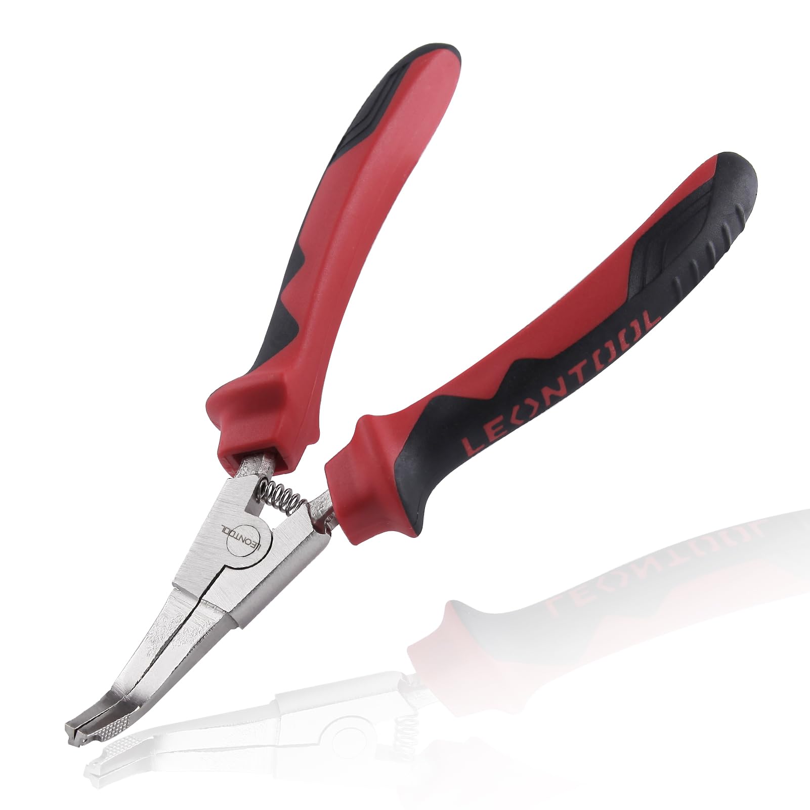 LEONTOOL 8 Inches Lock Ring Pliers Flat Snap Ring Pliers Special Circlip Pliers Reverse Pliers Angle Tip Retaining Ring Pliers Spreader Pliers for