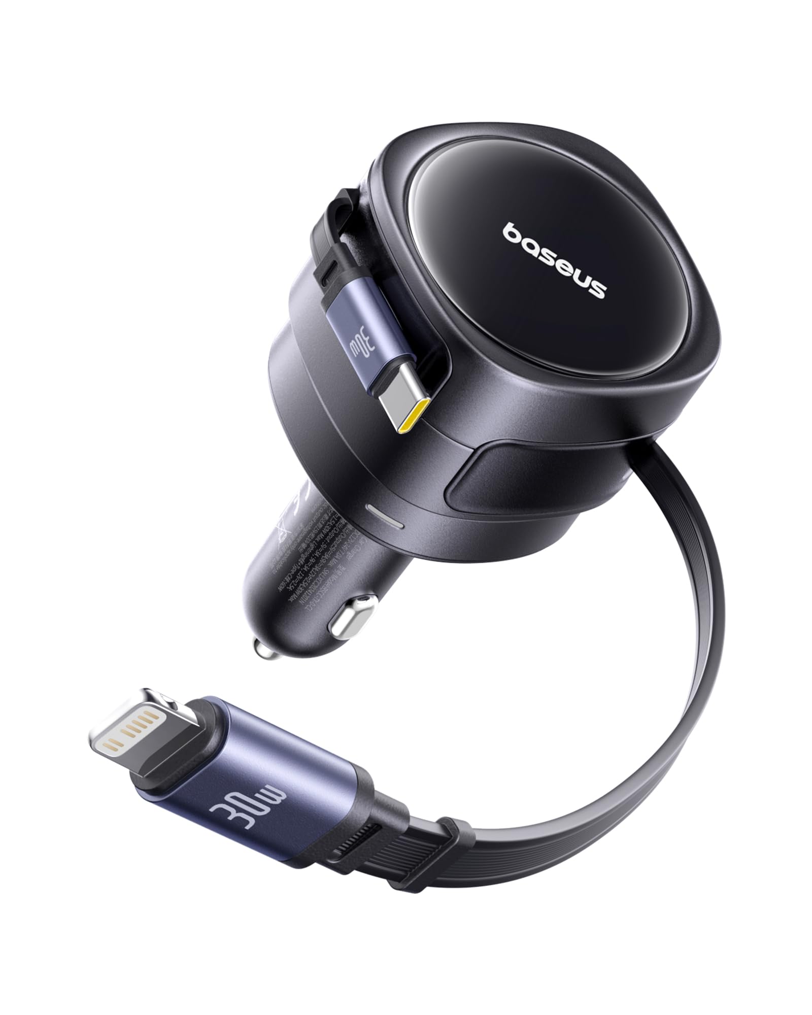 Baseus Enjoyment Max Cargador de coche C+L Cables 60W Cosmic Black