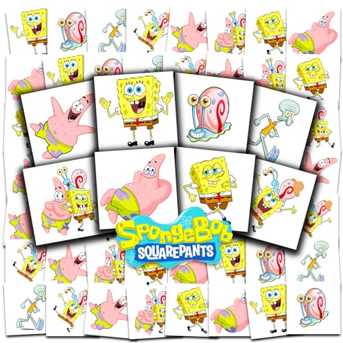 Spongebob Tattoos for Kids Party Favors Bundle - 72 Pc Individual Tattoos image 4
