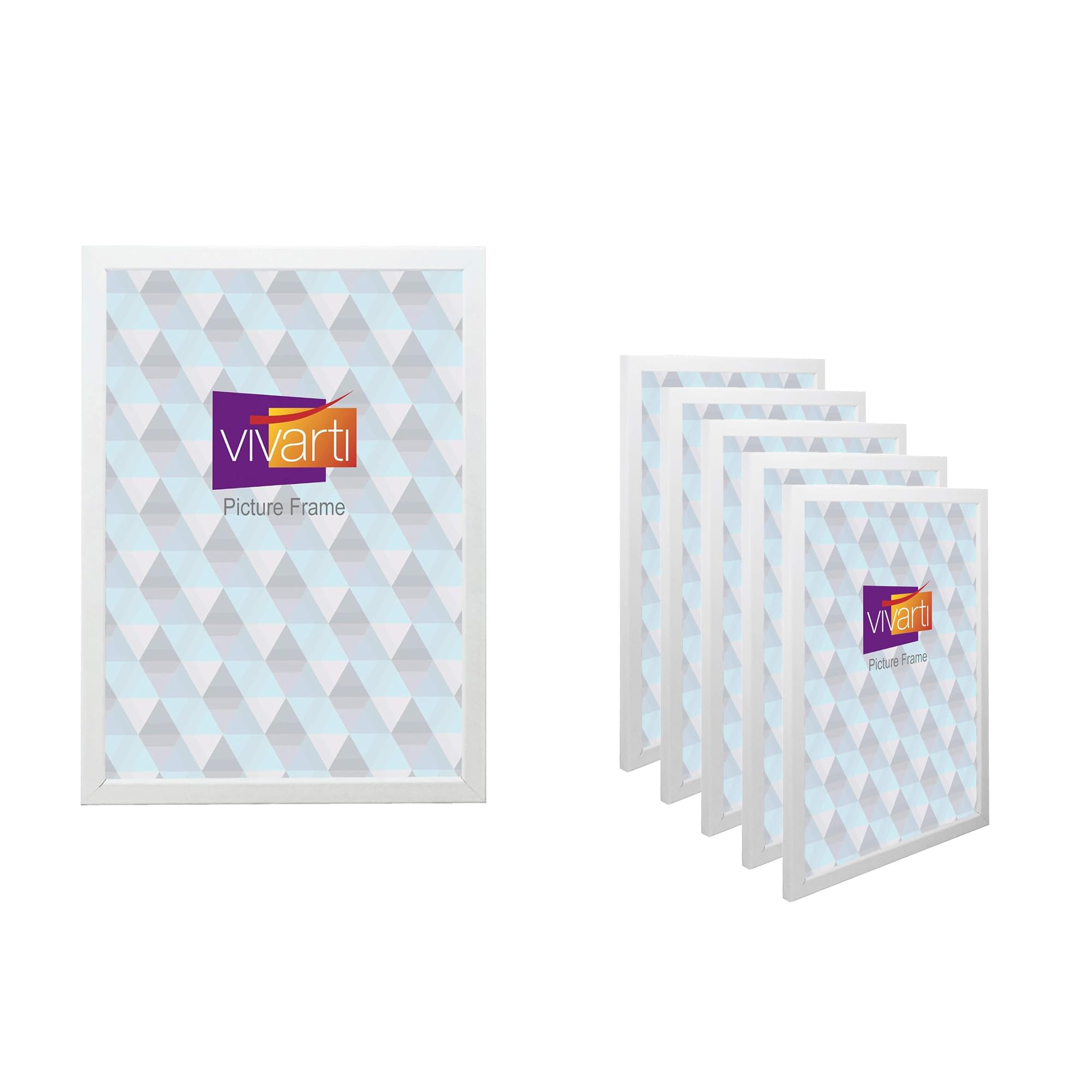 Pack of 5 Matt White Thin Block Picture Frame, 30 x 40 cm