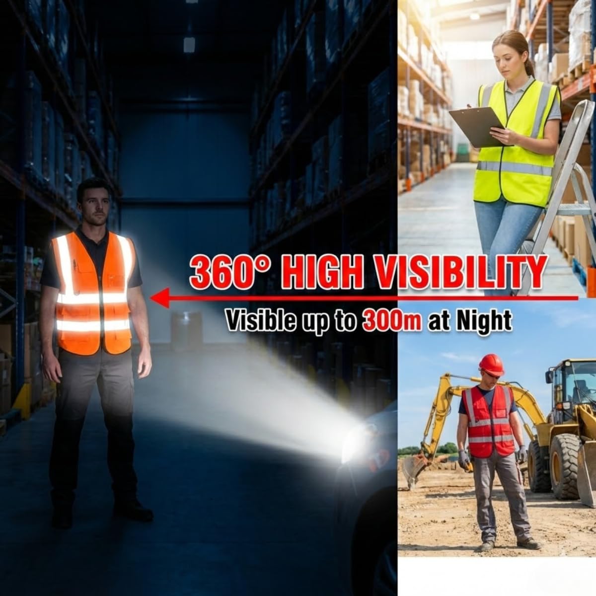 Chaleco de seguridad reflectante de alta visibilidad personalizado para construcción, tráfico y seguridad