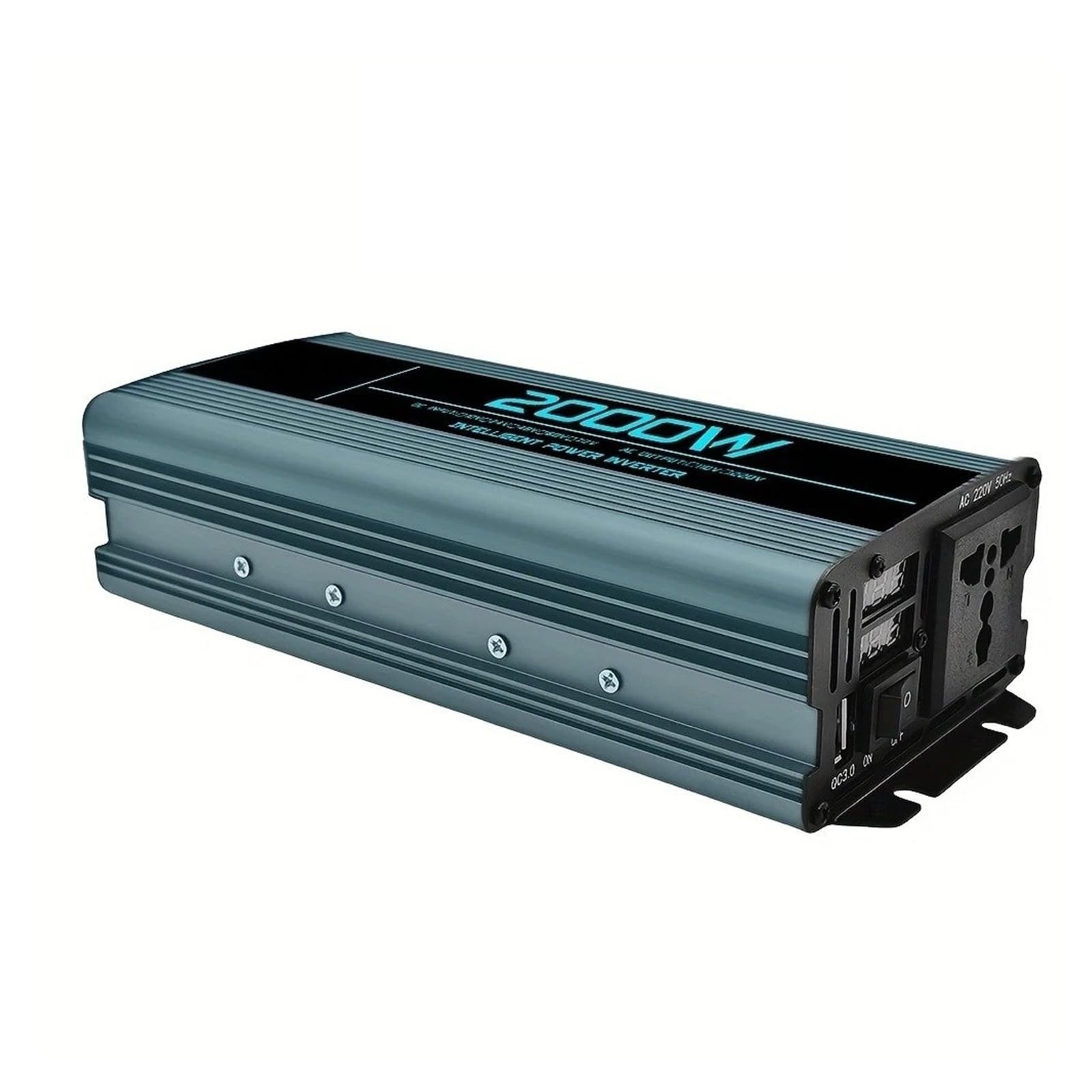 Convertisseur onduleur Voiture Onduleur Puissance Voiture 2000W 12V/24V 220V AC Convertisseur Automatique Banque Solaire Maison Camping-Car Camion Voyage Camping(24v)