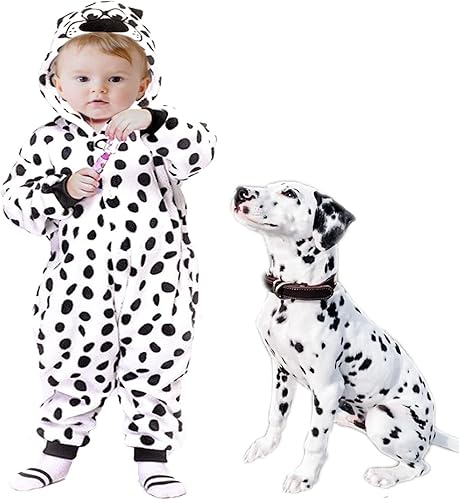 Disfraz de dálmata para bebé niño y niña, traje de Halloween