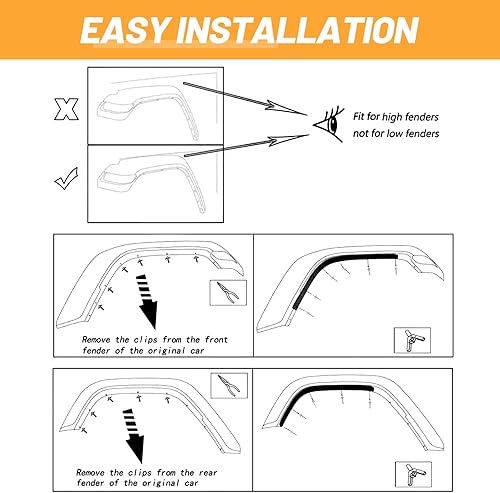 Miniatura 14 de Protector de extensión de guardabarros delantero y trasero para Jeep Gladiator Sport y Willys 4 piezas