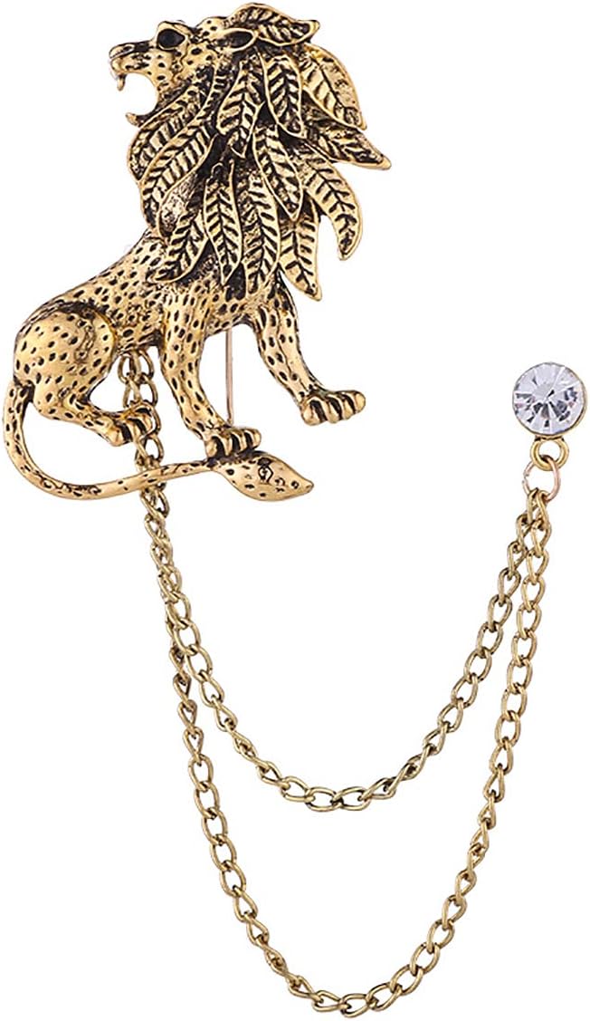 HUJUON Retro Lion Animal Pin Brooch for Men Women. Liberia | Ubuy Fashion Brooch Animal Brooch Pin 3-Piece Retro Lion Men Punk Suit