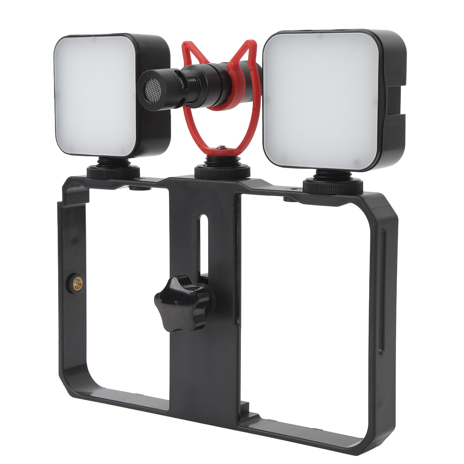 Kit Attrezzatura Video per Telefono, Kit Video Tutto incon Microfono con Copertura Antivento Fill Light, Kit per Vlogging per Attrezzatura Telefonica per Registrazione Dal Vivo,