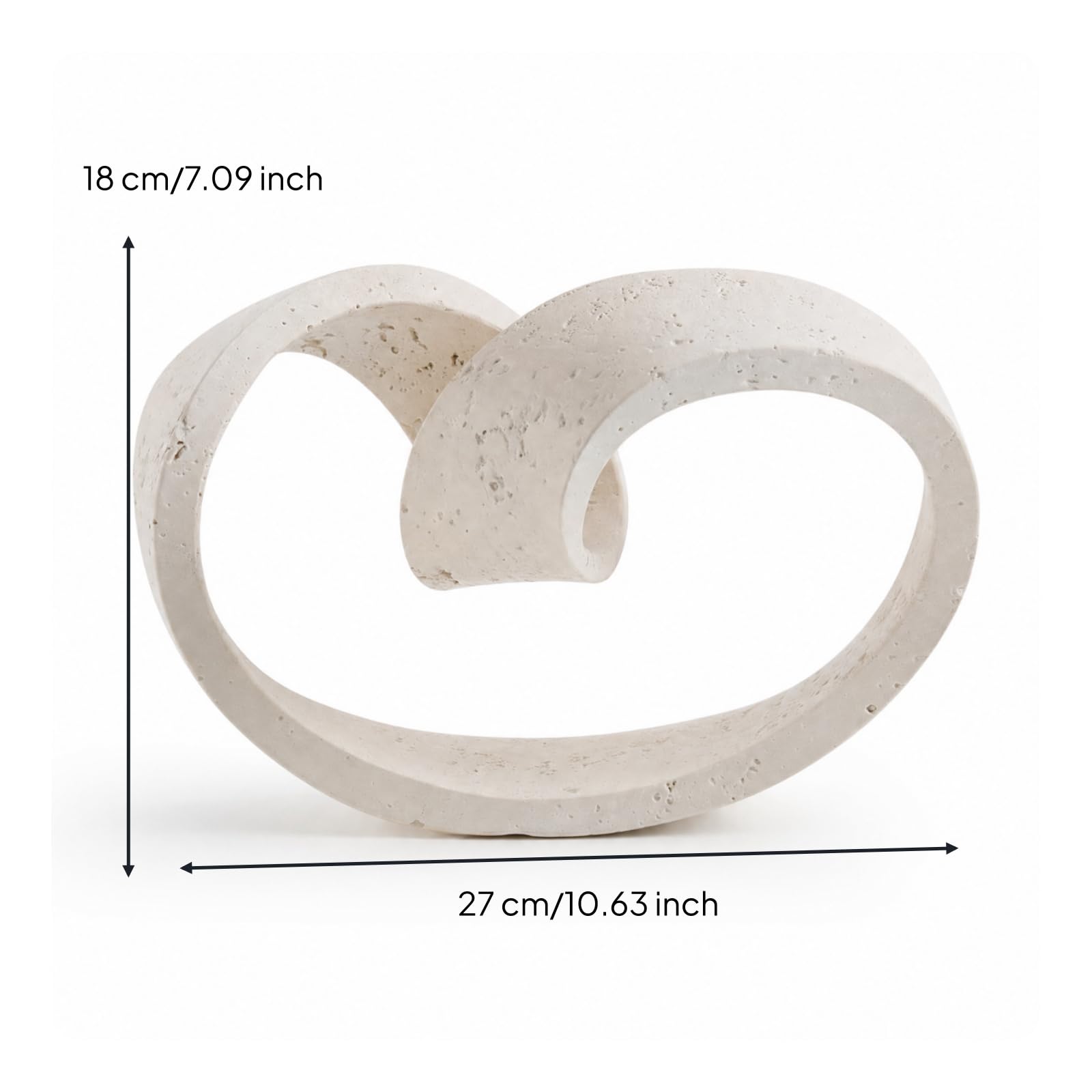 Qianly Escultura No Representativa Abstracto Escultura con Efecto Travertino Moderna Estatua con Acabado Arenosa para Recibidor, Oficina, Beige, A, 27 19 18cm