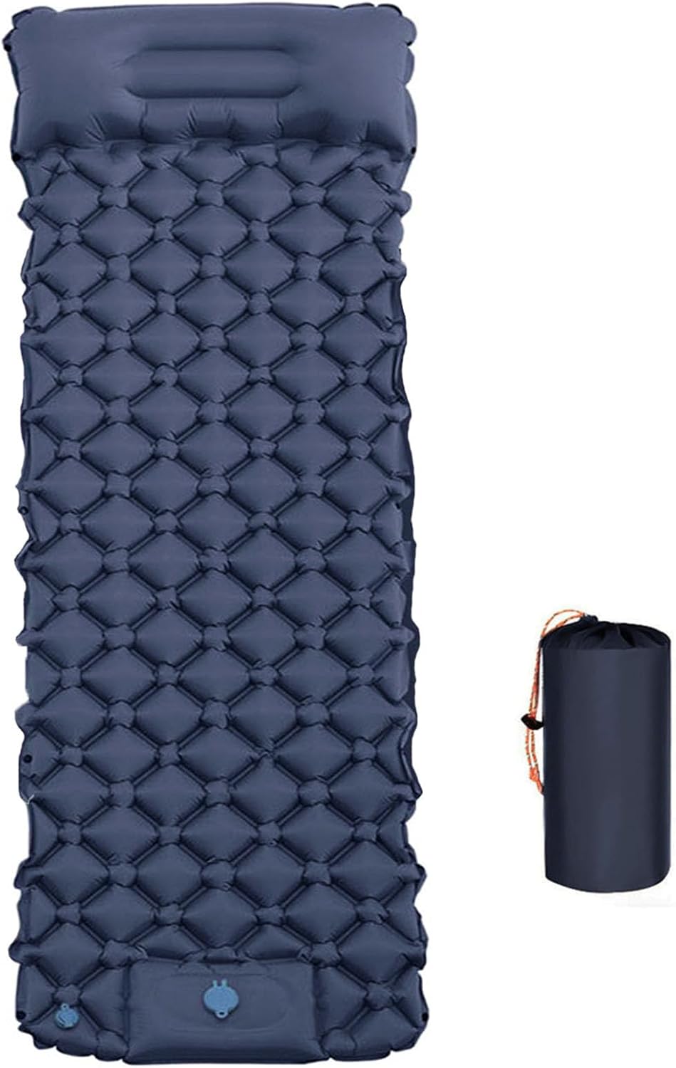 Ultralight Inflatable Sleeping Pad, Camping Mattress with Built-in Pillow, Connectable Camping Pad for Backpacking, Hiking, Tent Navy Blue