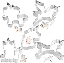 5 Stück Ausstecher Einhorn Pferd Plätzchen Ausstecher Groß,Weihnachten Plätzchenausstecher Set,Einhornkopf Einhörner Keksausstecher,Edelstahl Ausstechformen für Kinder Geschenke Backen Fondant Torten