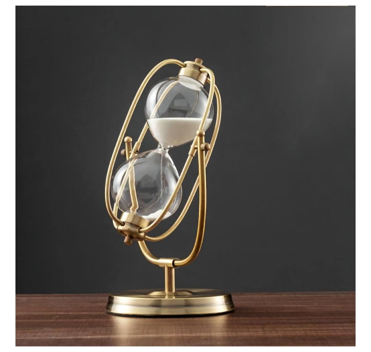 Cuteboom hourglass sand timer 60 minutes 30 ornament pen holders desk tidy novelty Hourglass Pen Holder Storage Box desktop Simple stationery storage box (Large rotating hourglass 60 minutes)