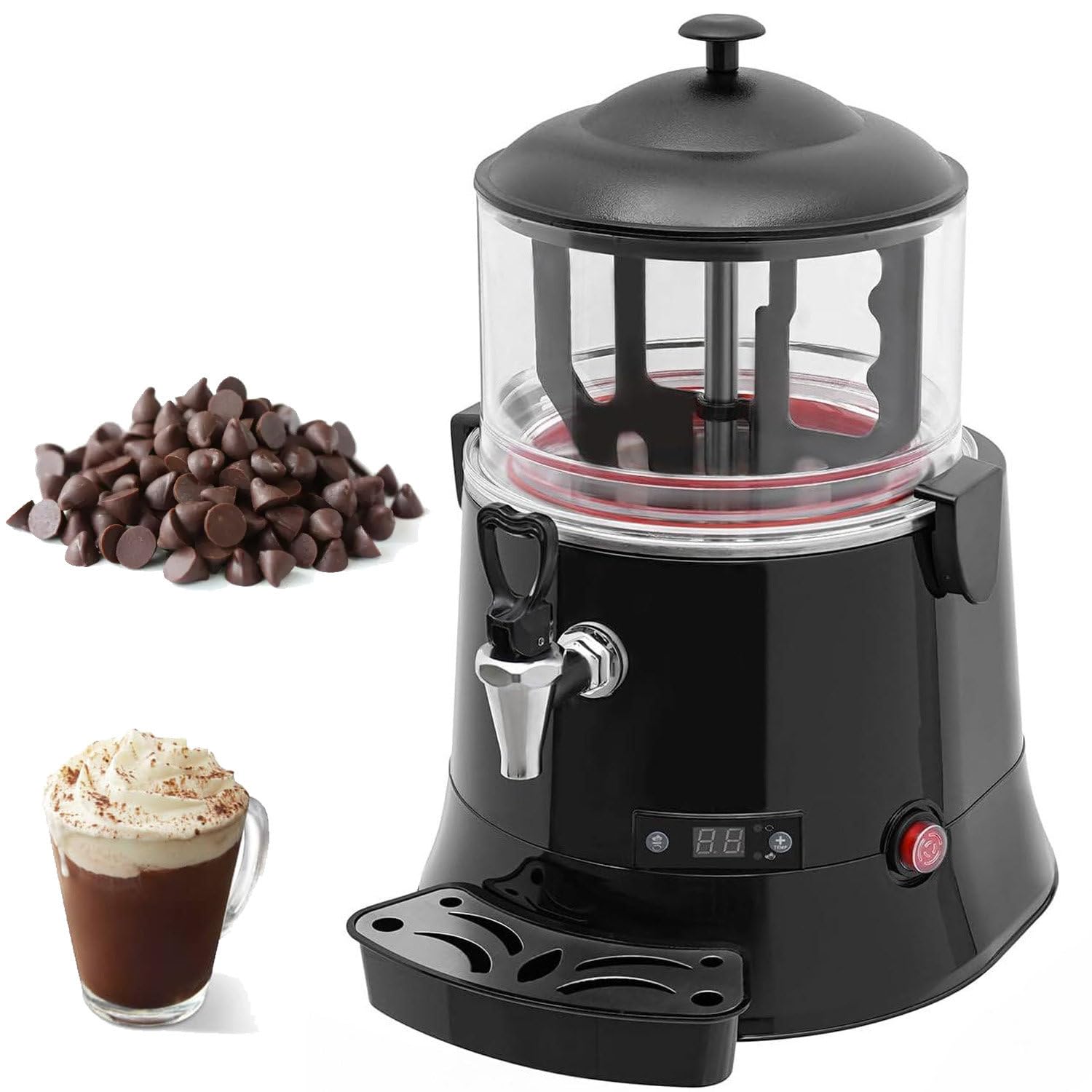 5L/10L Hot Chocolate Dispenser,Detachable,Hot Beverage Warmer Black-5L