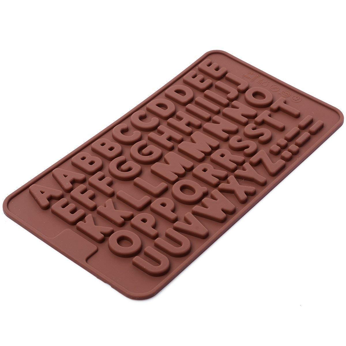 Luxansa Silicone Alphabets Shape Chocolate Jelly Candy Mould, Cake Baking Mould, Bakeware Mould, (Brown) 3